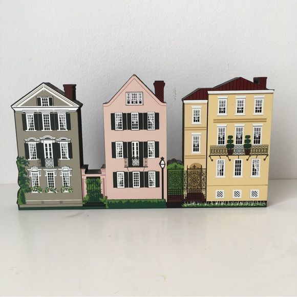 Vintage Other - Vintage Shelia’s Collectible Meeting Street Sisters Painted Wood Row Houses 2004